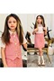 Girl's Shirt-Skirt-Jacket-Brooch Eid Top and Bottom 4 Piece Set