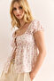 Women's Ecru Lilac Collar Lace Detailed Viscose Blouse Blz-19002974 - 4