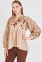 Women's Stone Judge Collar Balloon Sleeve Blouse Arm-25Y001052 - 5