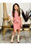 Girl's Shirt-Skirt-Jacket-Brooch Eid Top and Bottom 4 Piece Set - 7