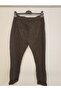 Women's Brown Italian Gilded Shiny Pattern Stretch Fabric Trousers - 5