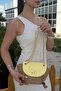 Soft Chest Leather & Straw Lined Handbag, Stylish Design Timeless Bag with Elegant Accessory Detail - 2