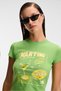 Tessira women's 100% cotton bicycle collar Printed Slim Fit green t-shirt - 4