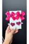 Fuchsia Pink Girl Baby Ribbon Heart & Heart Clip Buckle Set - 3