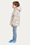 Boy's Beige Compass Pattern Fleece Water and Windproof Hooded Puffer Winter Coat with Pockets - 5