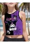 Children's Kuromi Printed Double Color Sleeveless Crop T-Shirt