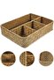 Decorative Rectangular Bamboo Basket Organizer 4 Compartments - 7