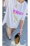 Women's Palm Beach Printed Colorful Oversize Summer T-Shirt - 3