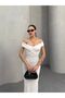Women's Cross Banded Low-Cut Detailed Ottoman Dress