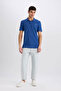 Slim Fit Blue Men's Polo Neck T-Shirt D7665Ax/Be815 - 2