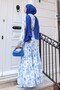 Patterned Hijab Dress Blue 536 - 5
