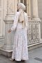 Patterned Hijab Dress Powder 547 - 5