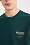 Regular Fit Printed Dark Green Men's T-Shirt D5495Ax/Gn465 - 5