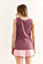 Women's Dusty Rose U-Neck Ribbed Textured Blouse Blz-19003004 - 2