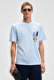 Sonora Men's Print Detailed 100% Organic Cotton Regular Fit Short Sleeve Blue T-Shirt - 3