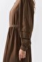 Cotton Blended Allerli Brown Dress - 6