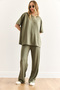 Women's Khaki Stone Detailed Bottom Top Set Tkm-19000391 - 6