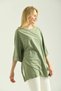 Mint Double Sleeve Wide Cut Asymmetric Slit Knitted T-Shirt - 3