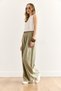 Women's Khaki Pocket Pleated Flowy Wide Leg Pants Pnt-19000349 - 6