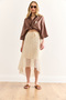 Women's Stone Lacing Detailed Lined Asymmetrical Cut Guipure Skirt Etk-19000325 - 2