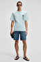 Sonora Men's Print Detailed 100% Organic Cotton Regular Fit Short Sleeve Light Green T-Shirt - 2