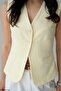 Women's Yellow Two Button Pocket Detailed Vest - 4