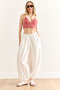 Women's White Pocket Lined Shalwar Trousers Pnt-19000348