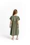 Robe Embroidered Linen Dress 2-7 Years Khaki Green - 3