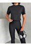 Stand Collar Crop T-Shirt and Leggings Two-Piece Set Misstkm2640 - 4