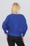 Boat Neck Bat Sleeve Thessaloniki Knit Soft Textured Loose Blouse - 4