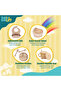 BabiesBasic Feeding Set, 6 Piece, Silicone Plate, Bowl, Bib, Spoon , Fork and 2 in 1 Cup - Beige - 2