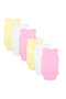 SleeveLess Romper/Bodysuit. Set of 6 - Pink, Lemon, Cream, 18-24 Months - 5