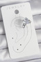 Brass Silver Color Zircon Stone Heart Model Women's Cartilage Earrings - 2