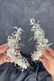 Verdage Intensely Embroidered Pearlescent Crystal 2 Piece Bridal Crown Hair Accessory - 9