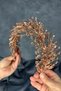 Rose Color Hera Crystal Beaded Bridal Henna Crown Hair and Turban Accessory - 2