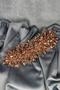Rose Color Elena Intense Bead Embroidered Bridal Crown Hair and Turban Accessory - 3