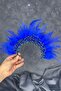Cobalt blue feathers crystal beaded arden bridal henna crown - 2