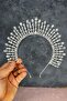 Silver Ayas High Party Bridal Henna Crown - 2