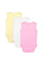 Sleeveless Romper/Bodysuit. Set of 3 - Pink, Lemon, Cream, 3-6 Months - 5
