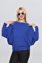 Boat Neck Bat Sleeve Thessaloniki Knit Soft Textured Loose Blouse - 2