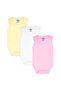 Sleeveless Romper/Bodysuit. Set of 3 - Pink, Lemon, Cream, 3-6 Months