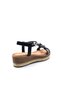 Wedge Sole Espadrille Detailed Elastic and Stone Women's Black Stylish Sports Sandals - 4