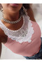 Women's Sleeveless Lace Collar Camisole Blouse