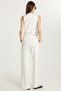 Women's Slim Fit Slim Fit Zero Sleeve Double Breasted Collar Spanish Leg Ecru Vest Suit with Trousers - 5