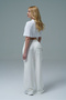 Soft Touch - Beige High Waist Modal Fabric Women's Palazzo Wide Leg Sweatpants - 2