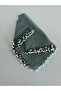 Pearl Beaded Gold Hand Embroidered Scarf Writing 100x100cm - 2