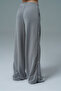Soft Touch - Gray High-Waist Modal Fabric Snap-Button Women's Palazzo Wide-Leg Pants - 6