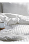 Double Striped Satin Hotel Duvet Cover Set 1 Duvet Cover 2 Pillowcases - 4