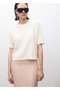 Short-Sleeved Wool Blended Sweater
