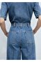 Kemerli denim tulum - 7